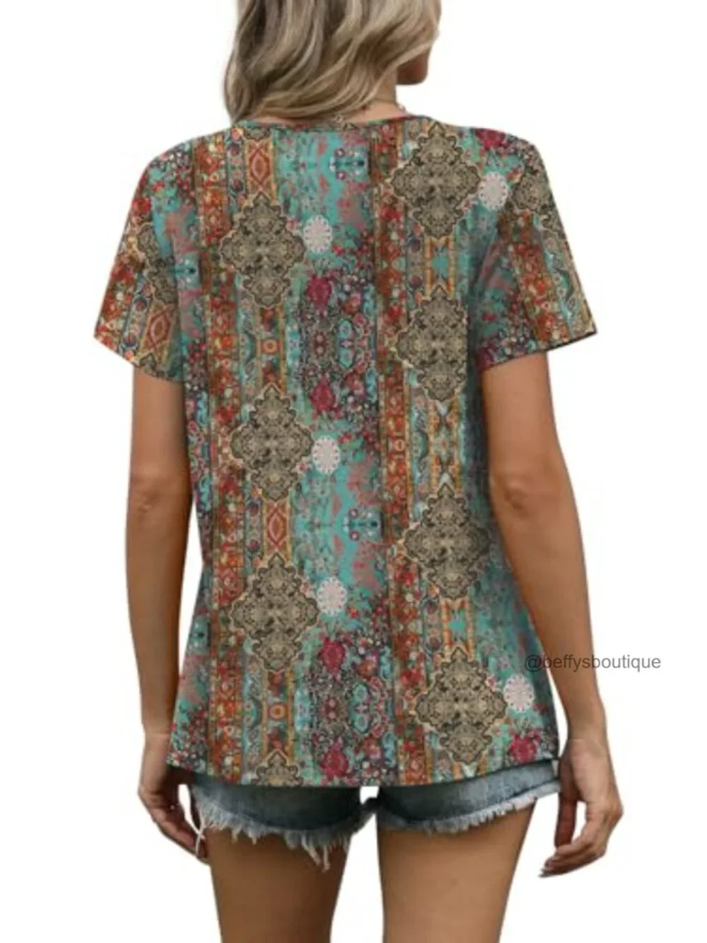 Women's Pleated Short Sleeve T-Shirt Blouse Business Casual Flowy Top